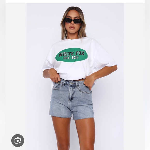 White Fox Boutique Pants - White Fox Boutique Light Blue Jean Shorts